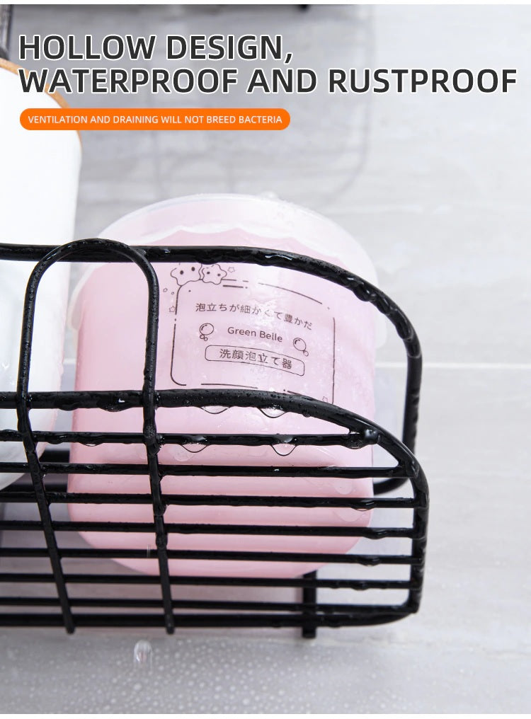 Corner Metal Rack For Bathroom & Kitchen (with 2 Adhesive Screws)