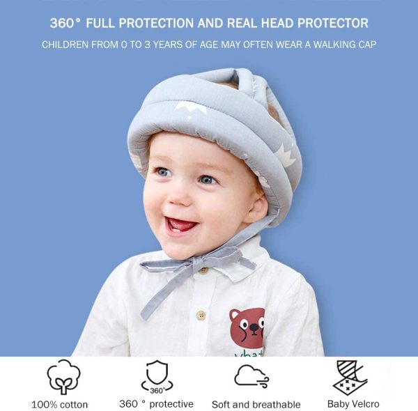 Baby Head Protector Crawling cap (random Color/design)