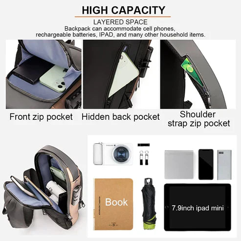 Chest Bag Multifunction Anti-theft For Men (random Color)