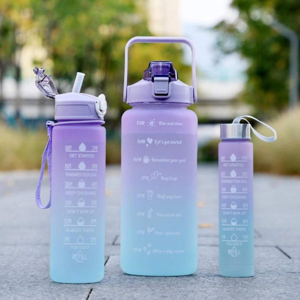 Sports Water Bottles 3 Pcs Set (random Color)