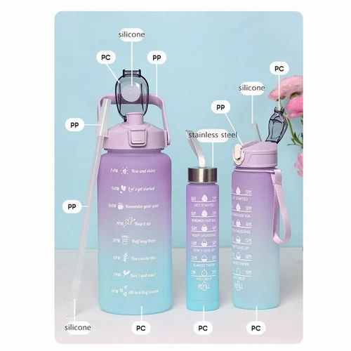 Sports Water Bottles 3 Pcs Set (random Color)