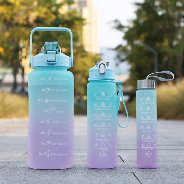 Sports Water Bottles 3 Pcs Set (random Color)