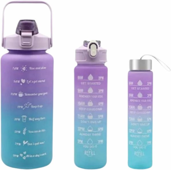 Sports Water Bottles 3 Pcs Set (random Color)