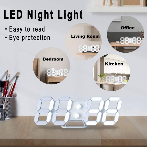 3D LED Digital Wall Clock